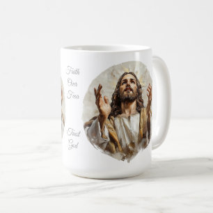 Christelijke Mok, geloof boven angst, vertrouw op Koffiemok