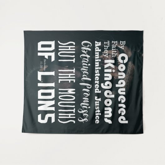 Christelijke Mondjes van Leeuwen Schrift Wandkleed (Voorkant (horizontaal))