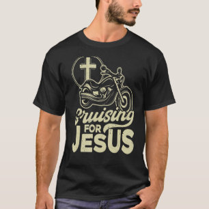 Christelijke motorfiets, kruising met Jezus Fait T-shirt