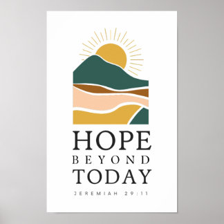Christelijke Muur Kunst Hoop Voorbij Heden Poster