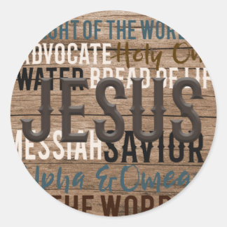 Christelijke namen van Jezus Ronde Sticker