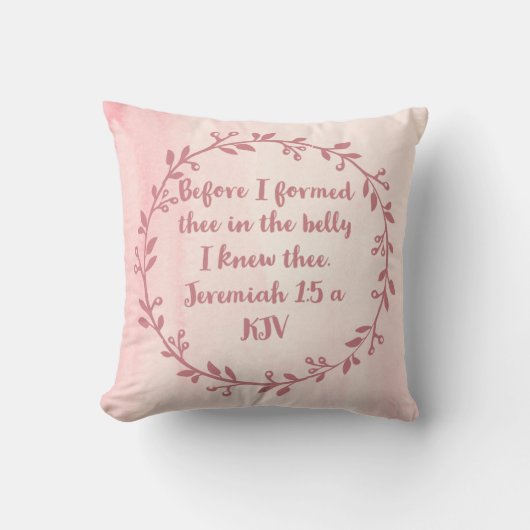 Christelijke Nursery Decor - Jeremiah 1:5 a Kussen (Voorkant)