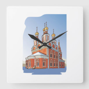 Christelijke orthodoxe tempel vierkante klok