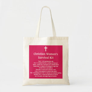 Christelijke overlevingskit voor vrouwen tote bag