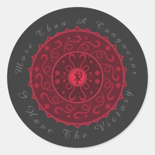 Christelijke overwinning ronde sticker (Voorkant)