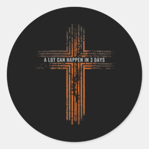 Christelijke paasdag kan er veel gebeuren in 3D Ronde Sticker