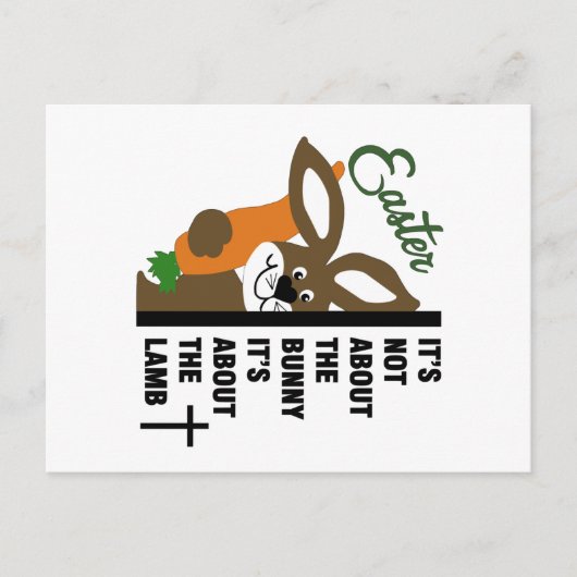 Christelijke paashaas briefkaart (Voorkant)