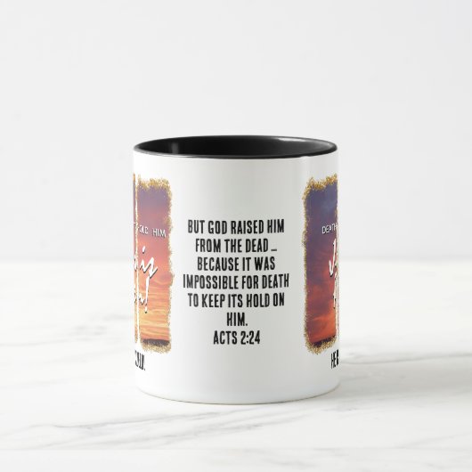 Christelijke paasJezus is verrezen Custom Glitter Mok (Midden)