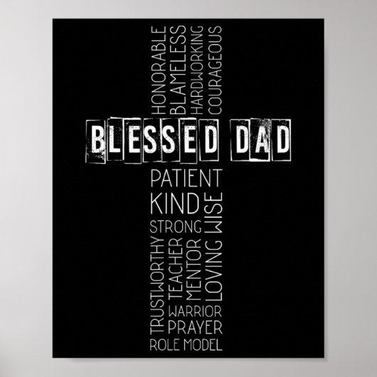 Christelijke Pap Cross Fathers Dag Poster (Voorkant)