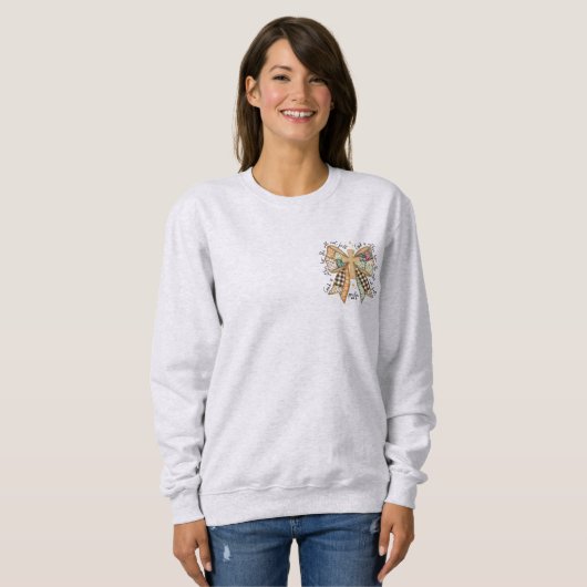 Christelijke Patchwork Bow Cross Sweatshirt – Fait (Voorkant volledig)