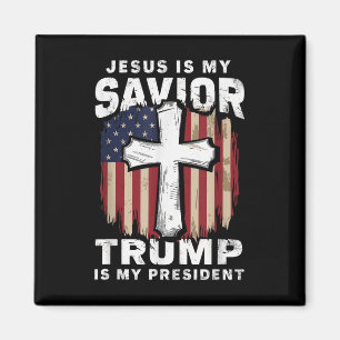 Christelijke Patriottische Jezus Heiland Trump Pre Magneet