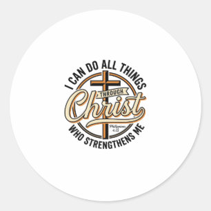 Christelijke Philippenzen 4_13 Vintage Citat Shirt Ronde Sticker