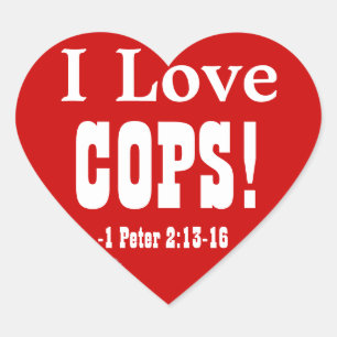 Christelijke politie hart sticker