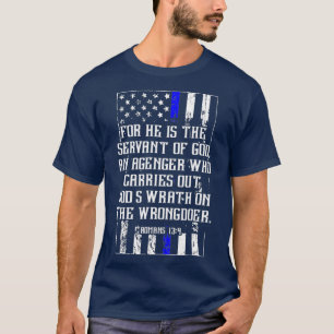 Christelijke politiefunctionaris met bijbelversie t-shirt