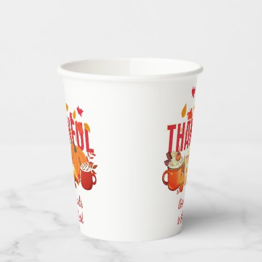 Christelijke pompoen Thanksgiving DANKBAAR Papieren Bekers (Links)