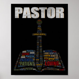 Christelijke predikant woord wolk kerk dominee waa poster