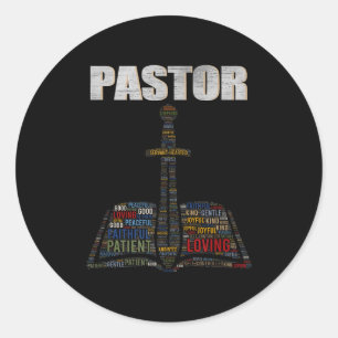 Christelijke predikant woord wolk kerk dominee waa ronde sticker
