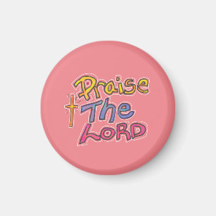 Christelijke ‘Prijs de HERE’ Citaat Roze Magneet