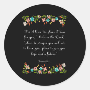 Christelijke prijsopgave - Jeremiah 29:11 Ronde Sticker