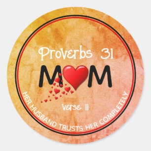 Christelijke PROVERBS 31 MOM Grunge Moederdag Ronde Sticker