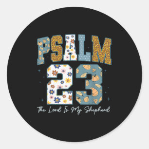 Christelijke Psalm 23 Retro De Heer Is Mijn Herder Ronde Sticker