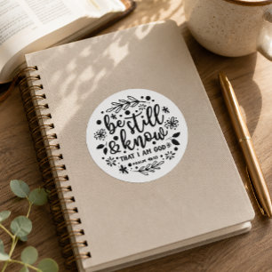 Christelijke Psalm 46 Wees Stil Ronde Sticker