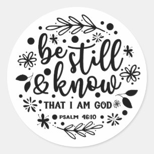 Christelijke Psalm 46 Wees stil Ronde Sticker