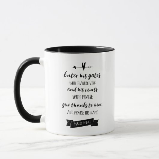 Christelijke Psalms Bijbel Verse Eenvoudige Typogr Mok (Links)