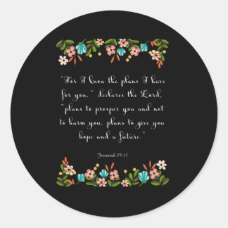 Christelijke Quote Art - Jeremiah 29:11 Ronde Sticker