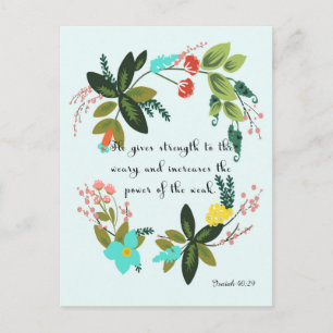 Christelijke Quote Art - Jesaja 40:29 Briefkaart