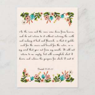 Christelijke Quote Art - Jesaja 55:10-11 Briefkaart