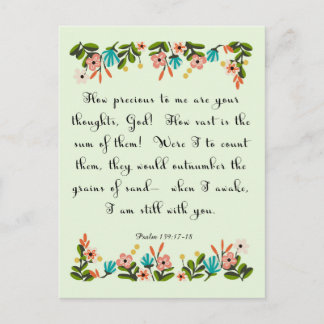 Christelijke Quote Art - Psalm 139: 17-18 Briefkaart