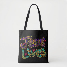 Christelijke Quote ‘Jezus Leeft’ Aangepaste Naam Draagtas