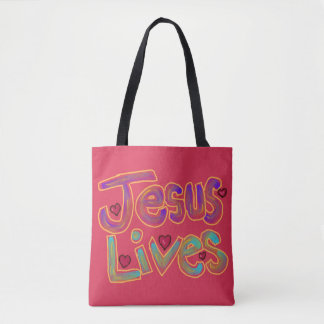 Christelijke Quote ‘Jezus Leeft’ Aangepaste Naam Draagtas