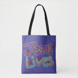 Christelijke Quote ‘Jezus Leeft’ Aangepaste Naam Draagtas