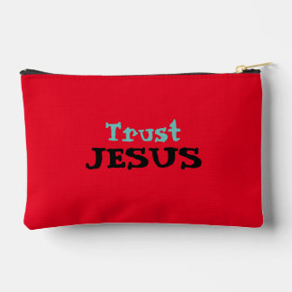 Christelijke quote ‘Trust Jesus’ Bloemen op rood Etui