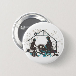 Christelijke religieuze Baby Jezus Kerstfeest Nati Ronde Button 5,7 Cm