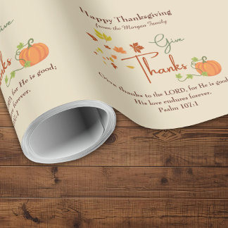 Christelijke Religieuze Thanksgiving Persoonlijke Cadeaupapier