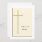 Christelijke repetitie dineruitnodiging — Cross Kaart (Voorkant / Achterkant)