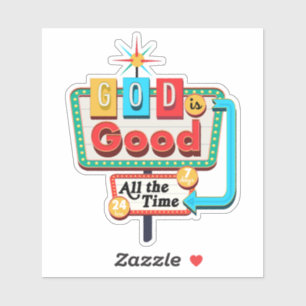  Christelijke Retro God is altijd goed Sticker