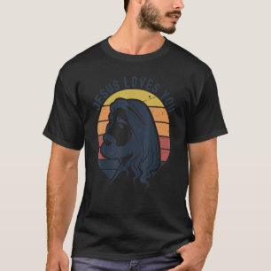 Christelijke Retro Jesus houdt van je, God houdt z T-shirt