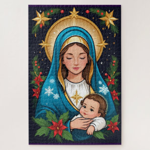 Christelijke Rooms-Katholieke Maagd Maria Kerst Legpuzzel