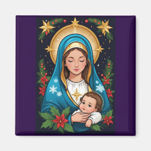 Christelijke Rooms-Katholieke Maagd Maria Kerst Magneet