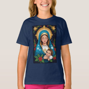 Christelijke Rooms-Katholieke Maagd Maria Kerst T-shirt
