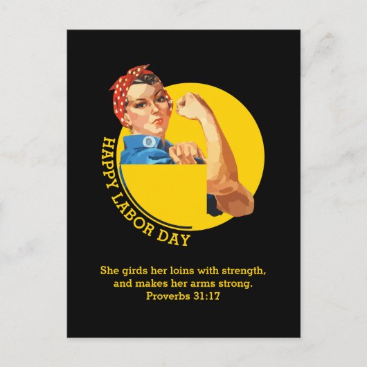 Christelijke ROSIE RIVETER Labour Day Briefkaart (Voorkant)