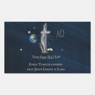 Christelijke Schrift Alle knieën zullen buigen Rechthoekige Sticker