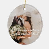 Christelijke Schrift bruiloft foto Keramisch Ornament (Links)