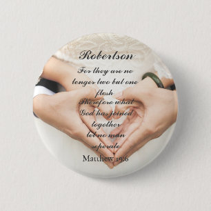 Christelijke Schrift bruiloft foto Ronde Button 5,7 Cm
