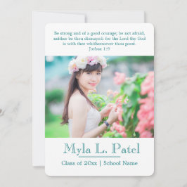 Christelijke Schrift Foto Afstudeerder Aankondigin Kaart