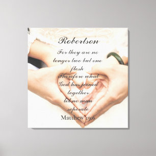 Christelijke Schrift Huwelijksfoto Canvas Afdruk